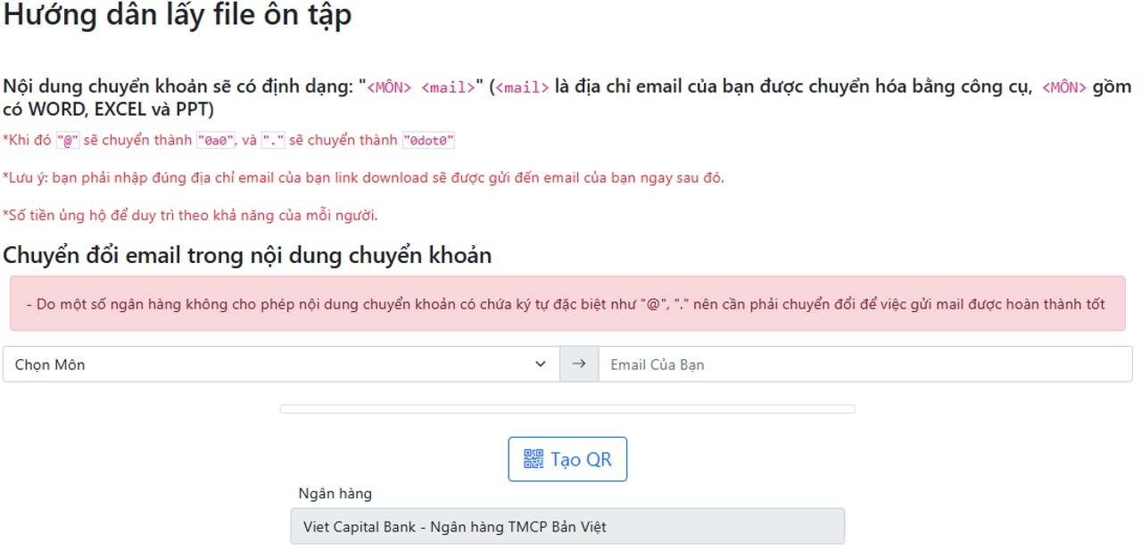 Trang tải tài liệu, có link trong kênh YouTube.