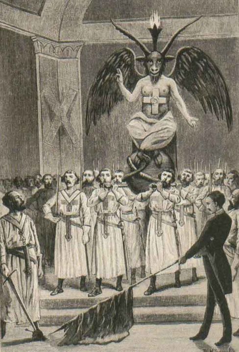 Các hiệp sĩ dòng Đền đang thờ Baphomet