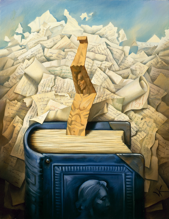 

"BOOKMARK" by Vladmir Kush.
Signed and Numbered Limited-Edition Print on Canvas (15.5"x12")