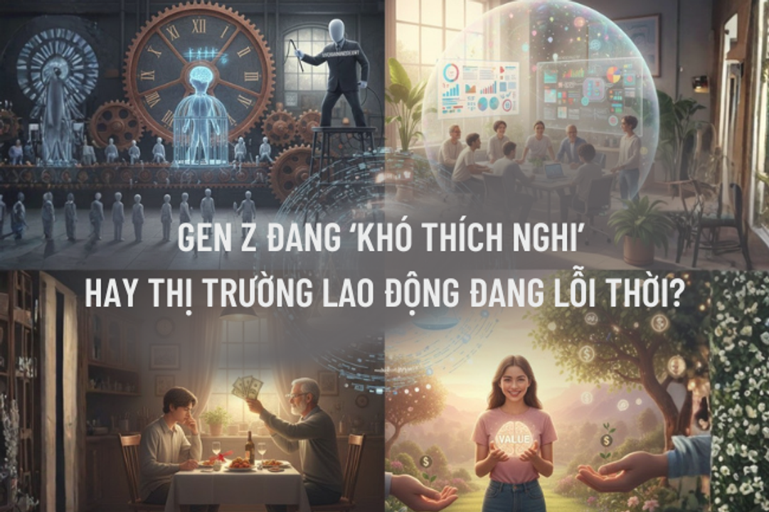 <i>Gen Z đang ‘khó thích nghi’ hay thị trường lao động đang lỗi thời? (Ảnh được tạo bởi A.I)</i>