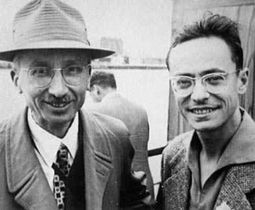 Jean-Pierre Serre (bên trái) và Henri Cartan (bên phải)