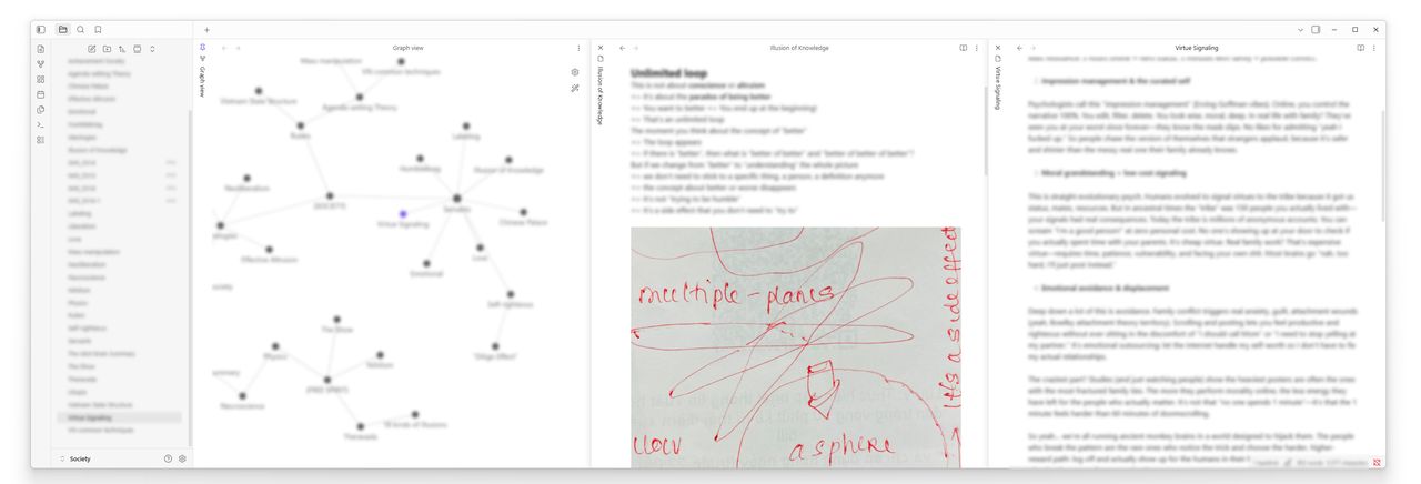 Thi thoảng tôi cũng ném vào Obsidian nhưng nó rất đơn giản, không bao giờ khổng lồ như Obsidian của các KOL hết