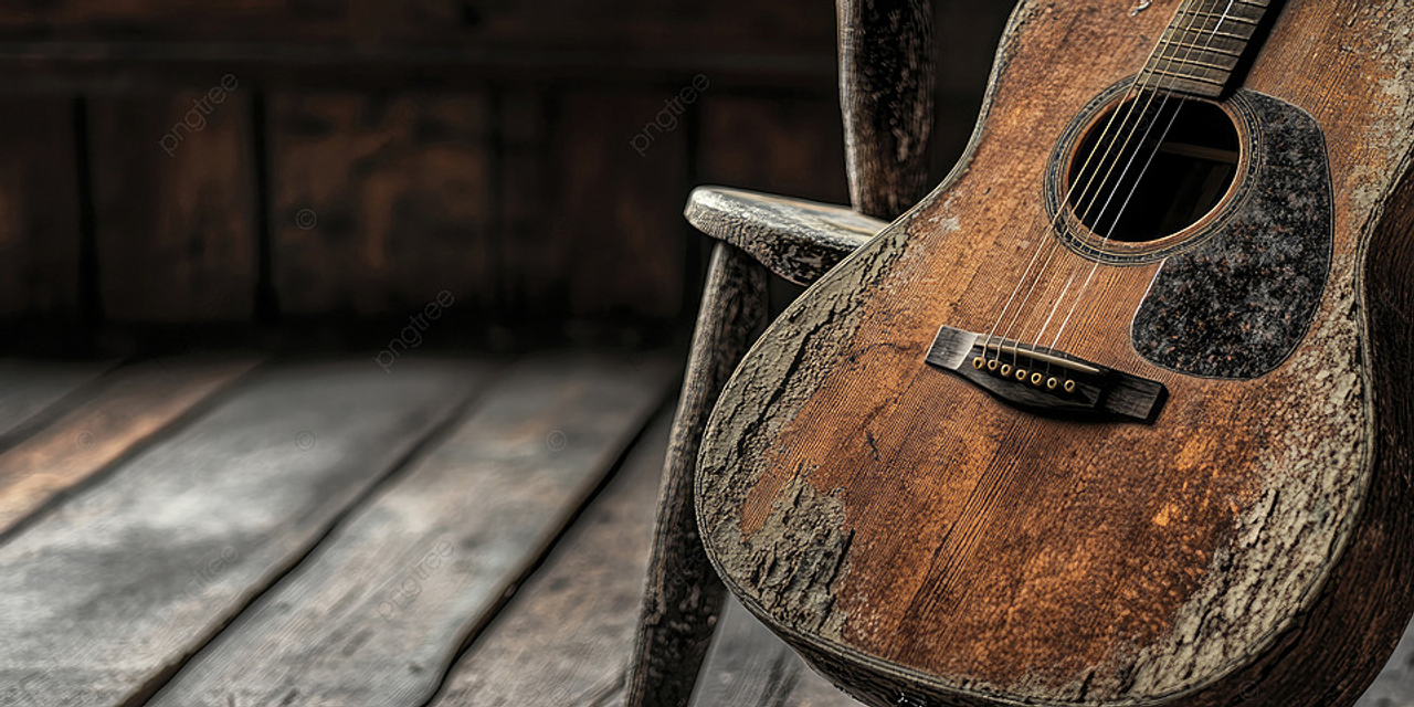 Hình ảnh chiếc Guitar cũ kĩ...