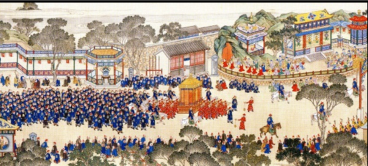 Vua Quang Trung cầm đầu phái đoàn vương công đại thần đón vua Càn Long hồi kinh ngày 12 tháng Tám