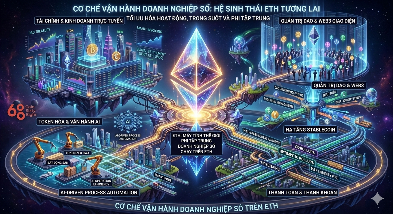 <i>Doanh nghiệp hoàn toàn có thể sử dụng hệ sinh thái ETH khi vận hành công ty , loại bỏ rườm rà trung gian và nâng cao hiệu suất , dễ kiểm tra và khắc phục sai lầm khi hoạt động</i>