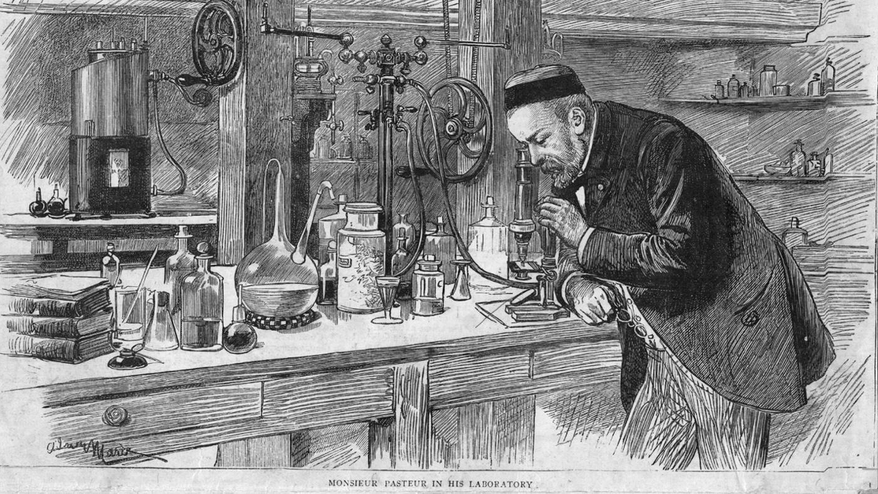 Louis Pasteur miệt mài tại phòng thí nghiệm