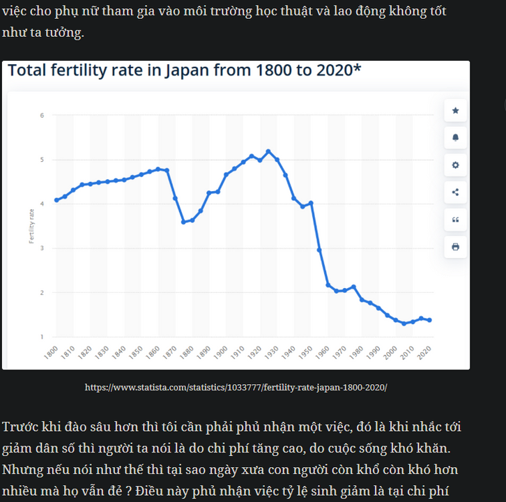 Việc sử dụng “link biểu đồ” như tỉ lệ sinh giảm và liên hệ ngay với nữ quyền mà không phân tích đa yếu tố (kinh tế, văn hóa, luật,…) là dấu hiệu của diễn giải thiên lệch.