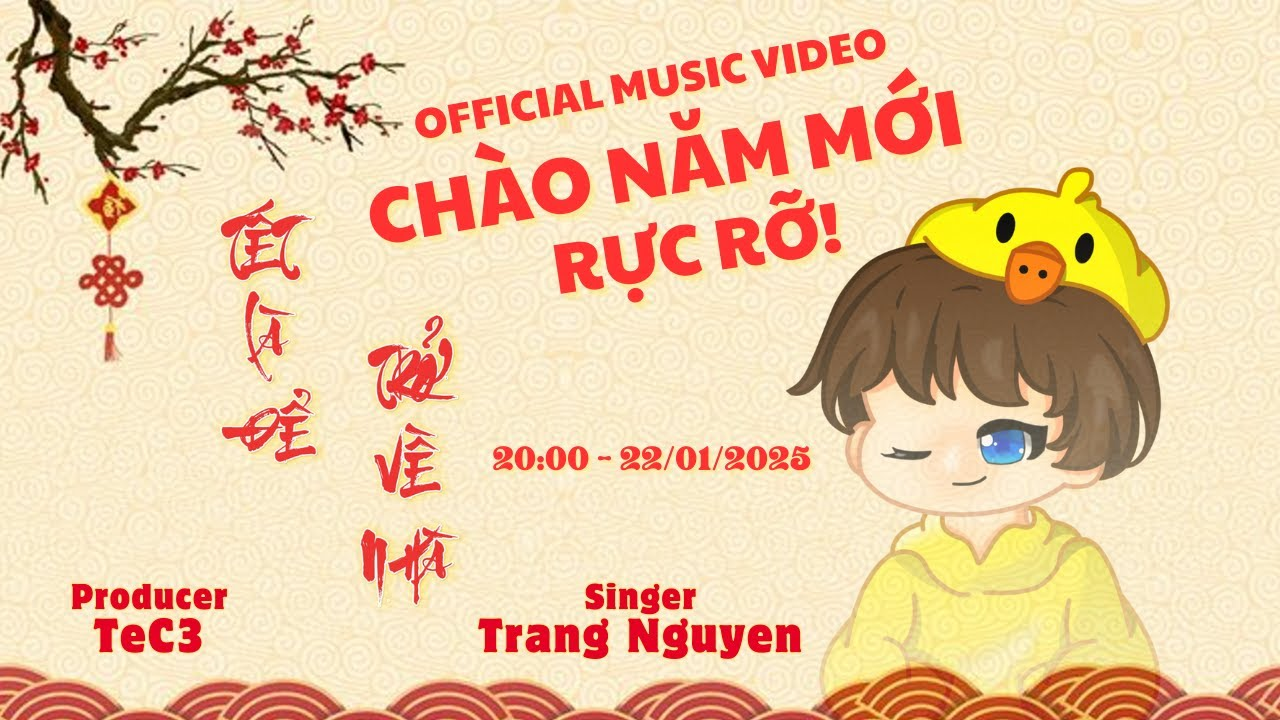 Ảnh bìa cho ca khúc "Chào Năm Mới Rực Rỡ" - TeC3 x Trang. (Ảnh: Trúc Linh)