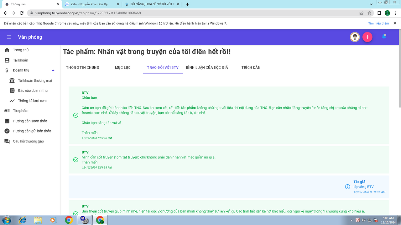 Một câu chuyện tôi đã sửa hơn 3 lần. Cuối cùng nhận được câu như
