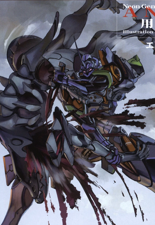 Eva-01 chiến đấu với Angel Carrier.  Nguồn: Evangelion wiki