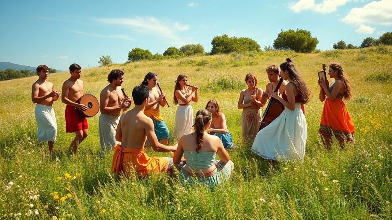 "Một vùng đồng cỏ tươi tốt ngập trong ánh nắng. Ở nơi đó, ông thấy người ta đang chơi nhạc và nhảy múa, trông vui vẻ đến mức họ chẳng hề nghe thấy ông cầu cứu."