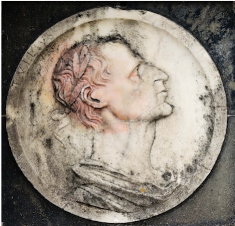 Bức phù điêu thế kỷ 15 dưới dạng huy chương mang chân dung của  Servius Tullius đang đội vòng nguyệt quế.AKG/ALBUM