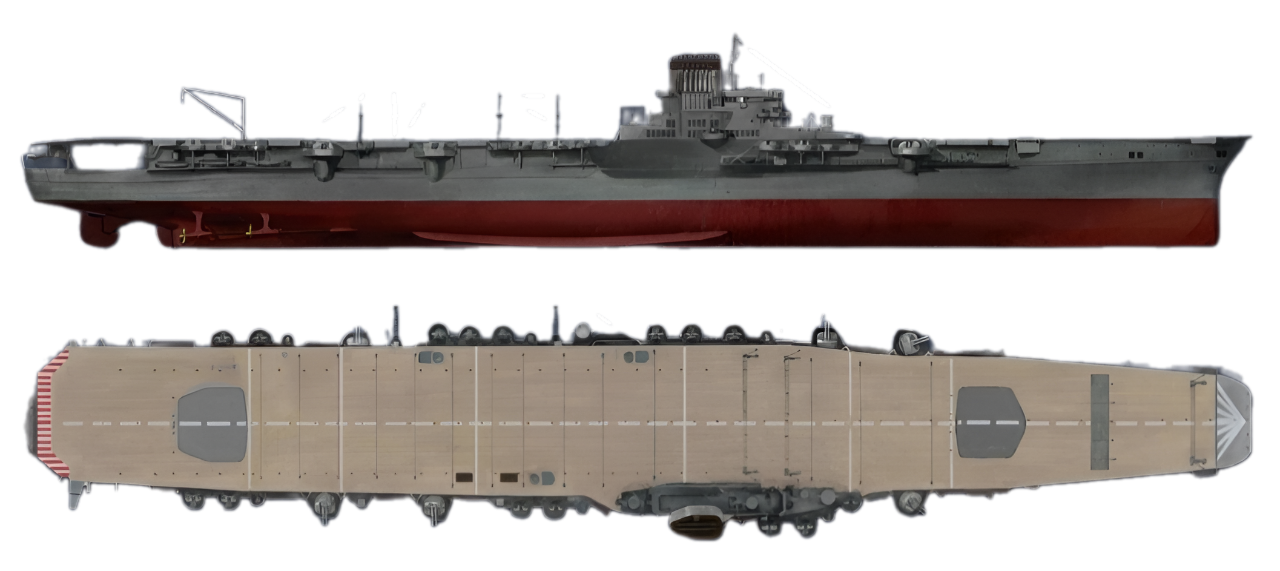 Taihō có ngoại hình rất đặc trưng với cấu trúc đảo chỉ huy lớn, ống khói nghiêng và mũi tàu khép kín nổi bật. Do kết cấu sàn bay bọc thép, Taihō chỉ được lắp hai thang nâng máy bay, thay vì ba chiếc như thường thấy trên các tàu sân bay hạm đội khác.