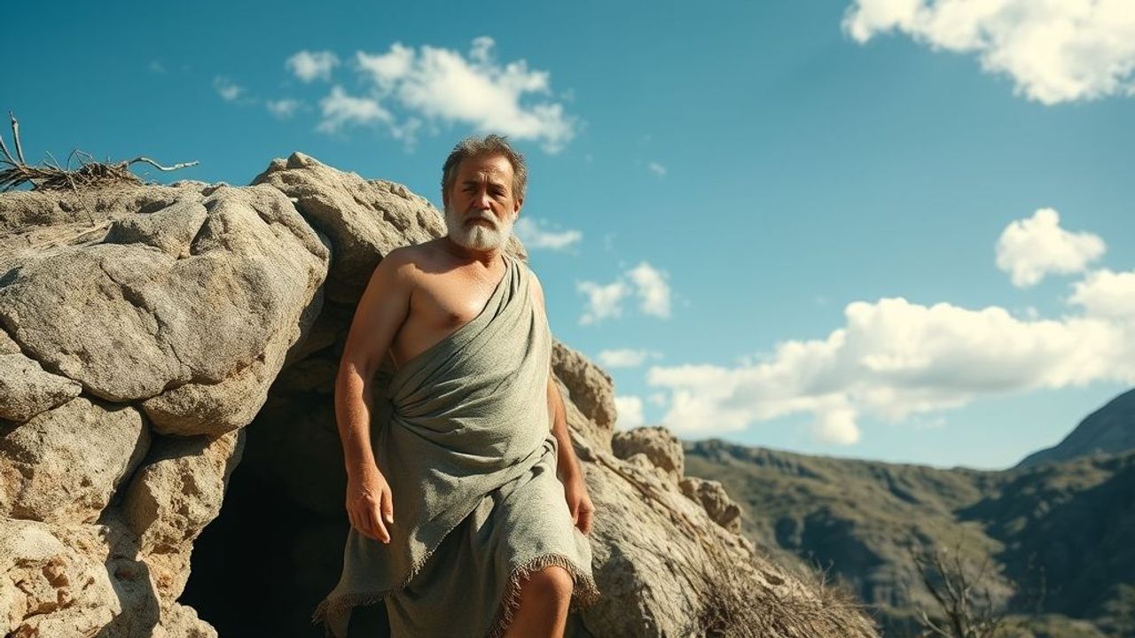 "Sisyphus cuối cùng được trực tiếp chạm vào ánh nắng, được thấy lại một cảm giác nóng ran quen thuộc, và một bầu trời xanh rộng lớn, có mây bay trên đầu, dẫu xung quanh vẫn còn là sỏi đá."