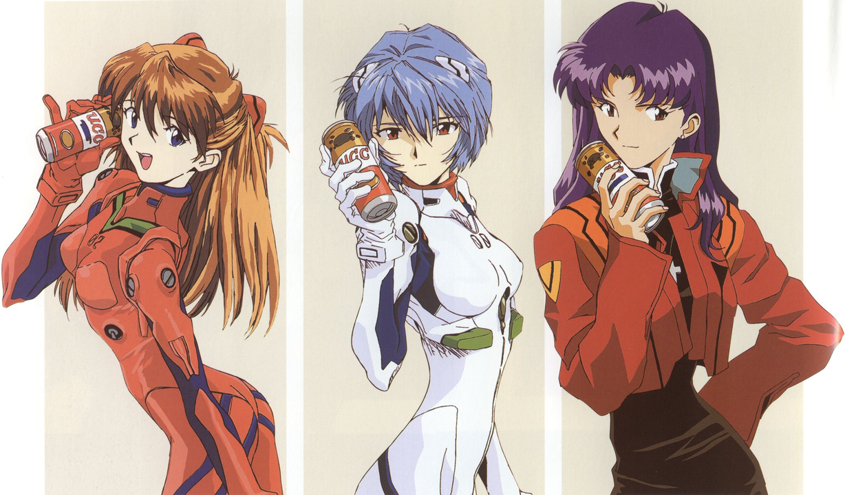 Sohryu Asuka Langley,  Ayanami Rei,  Misato Katsuragi (trái sang phải). Nguồn: <a href="https://www.youtube.com/@c3.2.0">c3 2.0</a>