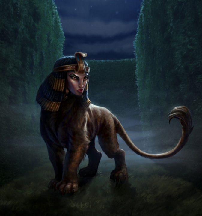 Nhân sư là một sinh vật huyền bí thông minh, mang đầu người và thân sư tử, nổi tiếng với việc bảo vệ các bí mật bằng câu đố