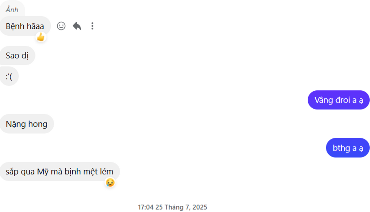 Ốm đau bệnh tật cũng có người hỏi thăm =))))