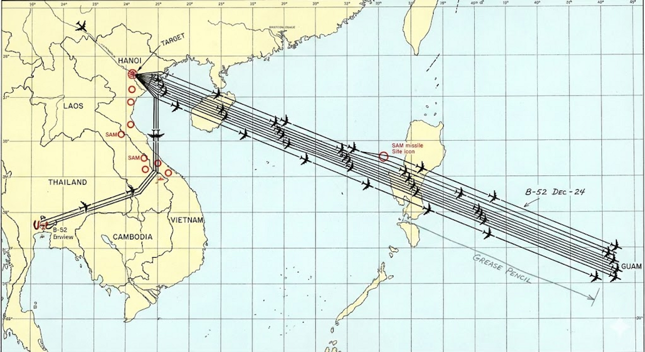 Đội hình bay của B52 từ 18/12 đến hết 24/12/1972