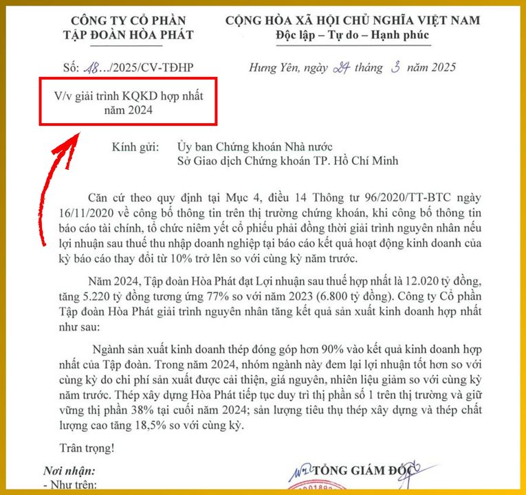 <i>Giải trình kết quả kinh doanh của HPG năm 2024</i>