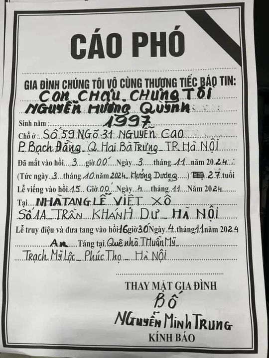 Lễ tang của nạn nhân