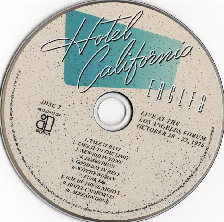 <i>Ấn bản CD của album Hotel California</i>
