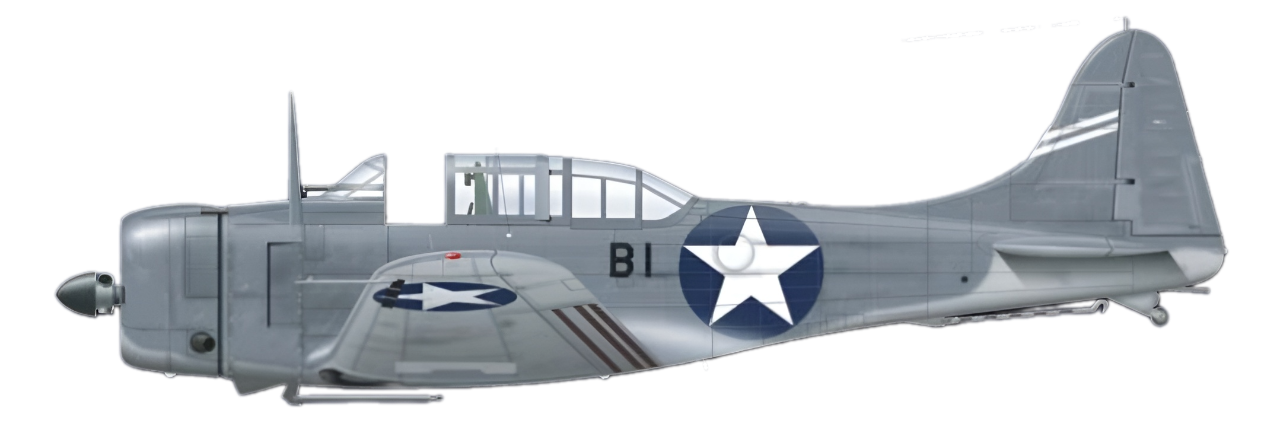 Chiếc máy bay SBD-3 Dauntless <i>BuNo 4687 Black "B-1" </i>thuộc Phi đội ném bom số 6 (Bombing Six) của tàu sân bay Enterprise, do Trung úy Richard H. Best và điện đài viên trưởng James F. Murray điều khiển trong Trận Midway.
