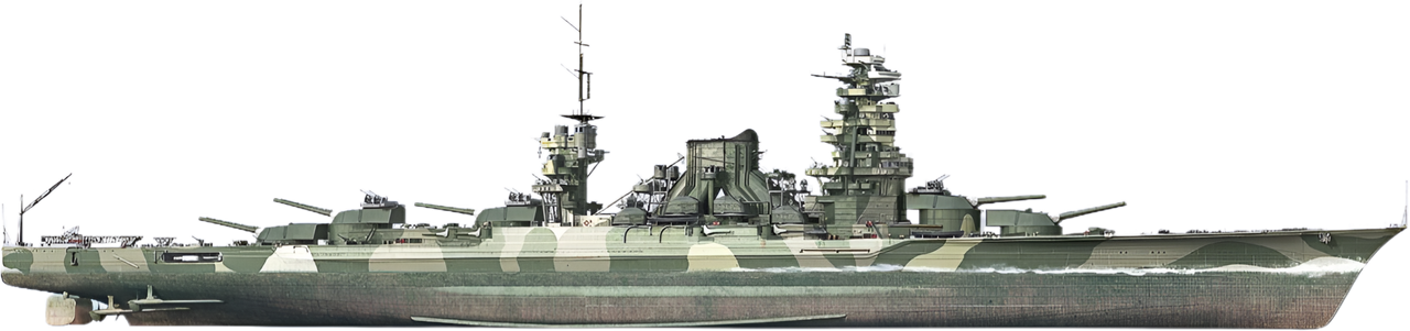 Hình dạng của thiết giáp hạm lớp Kii ( ảnh từ World of Warships)