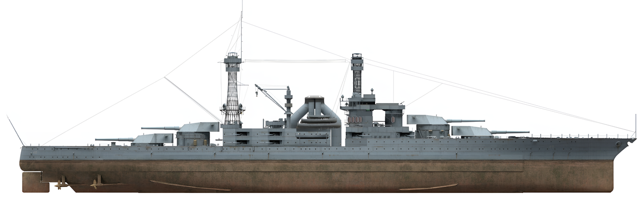 Hình dáng của USS Indiana thuộc lớp South Dakota (Adam Tooby)