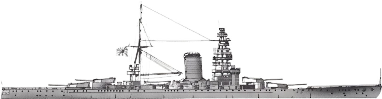 Tranh vẽ chi tiết của Tony Gibbons về thiết giáp hạm số 13 dựa trên thiết kế của Hiraga ở trên.