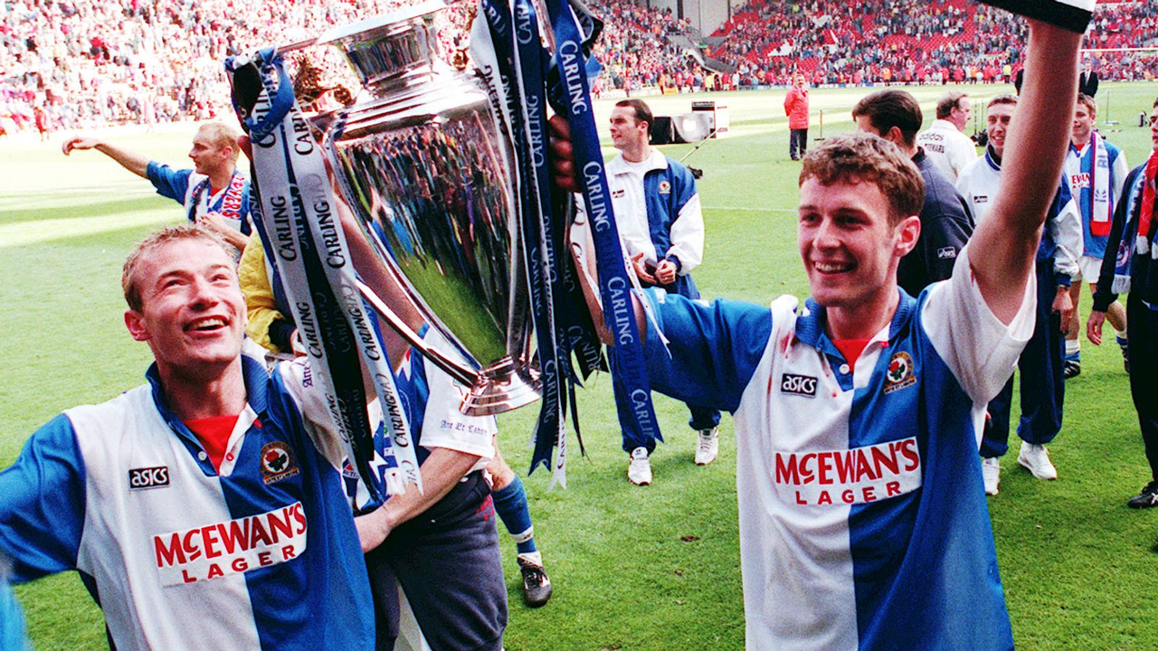 Các cầu thủ Blackburn Rovers ăn mừng chức vô địch Premier League mùa 1994/1995