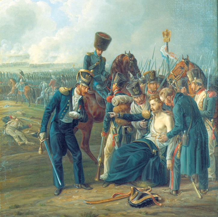 <i>Tướng Jean Rapp bị thương ở hông khi đang xung phong chiếm các tiền đồn sườn phải </i>