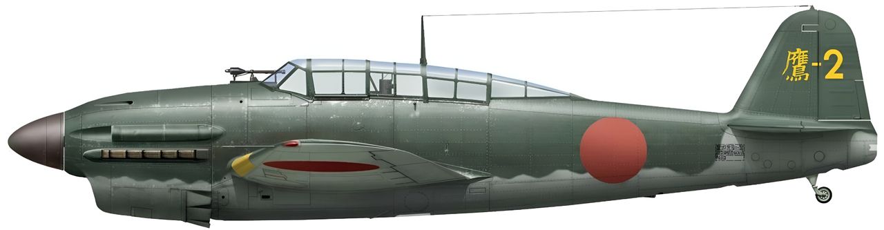 Chiếc máy bay D4Y1 ‘Taka-2’ thuộc Không đoàn 523 (523th Kokutai), ở Tinian (quần đảo Bắc Mariana), vào tháng 6 năm 1944.