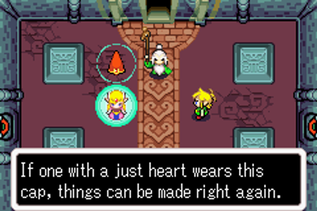 Zelda dùng Chiếc nón pháp sư hồi phục Hyrule