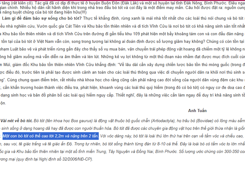 Nguồn cổ nhất nói về cân nặng của bò tót 2 tấn.