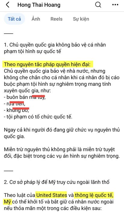 Một bài viết trên fb Hong Thai Hoang
