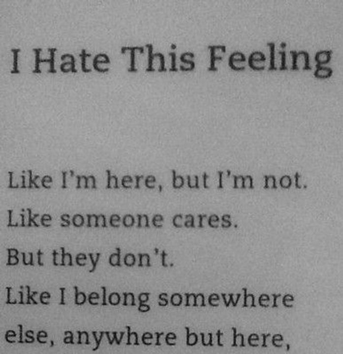 I hate this feeling...