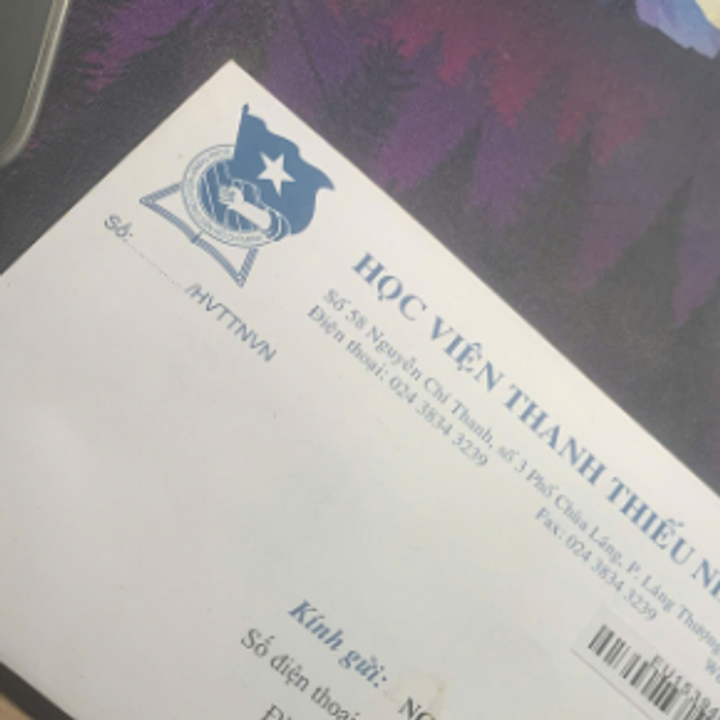 Giấy báo nhập học của VYA gửi cho tôi.
