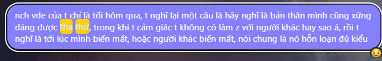 Đoạn tin nhắn 2 tuần trước