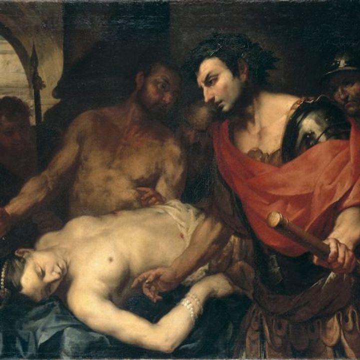 Bức tranh sơn dầu thời kỳ Baroque này cho thấy Nero đang đối mặt với thi thể của mẹ mình, Agrippina the Younger, người mà ông đã ra lệnh ám sát. Cái chết của bà ám ảnh Nero, làm dấy lên những truyền thuyết ma quái vang vọng khắp lịch sử La Mã.