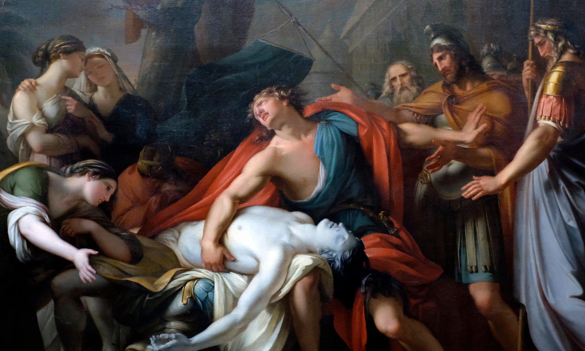 Achilles khóc than cái chết của Patroclus, vẽ từ 1760 đến 1763, của Gavin Hamilton.