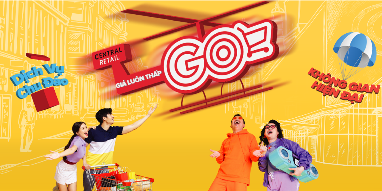 Trực thăng mang thương hiệu GO rất sáng tạo với ba gam màu: ĐỎ- VÀNG- XANH cơ bản trong bánh xe màu sắc.