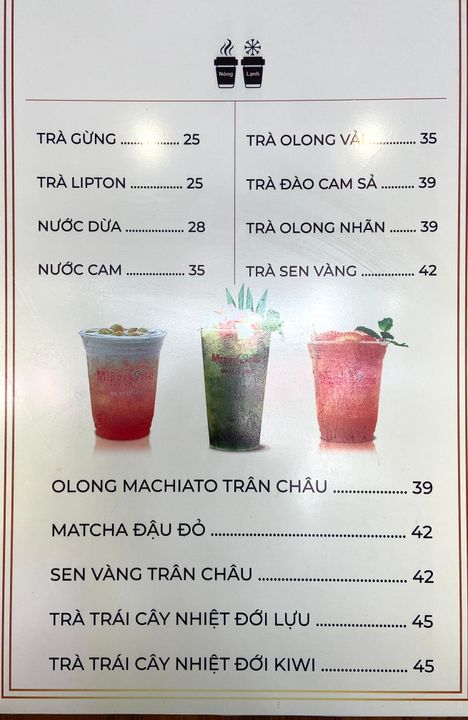 Quán mình mới làm menu nè :))