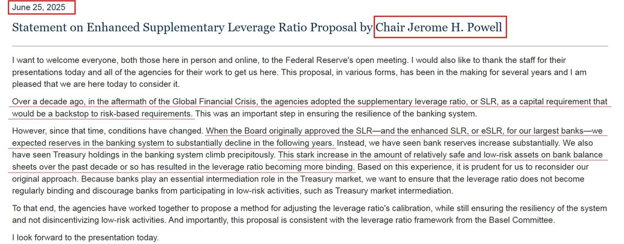 <i>Powell cũng cho rằng tỷ lệ SLR đang kìm hãm thanh khoản của hệ thống</i>