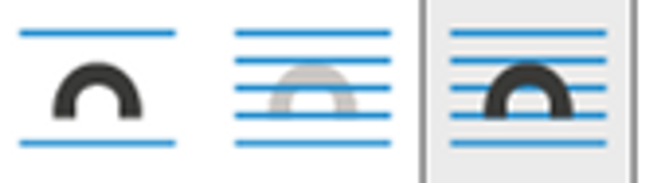 <i>Hình 9. Từ trái sang phải lần lượt là: 1) Văn bản phân tách thành 2 phần ở trên và dưới của chữ nghệ thuật; 2) Chữ nghệ thuật nằm phía dưới cùng so với văn bản; 3) Chữ nghệ thuật nằm ở trên cùng so với văn bản</i>