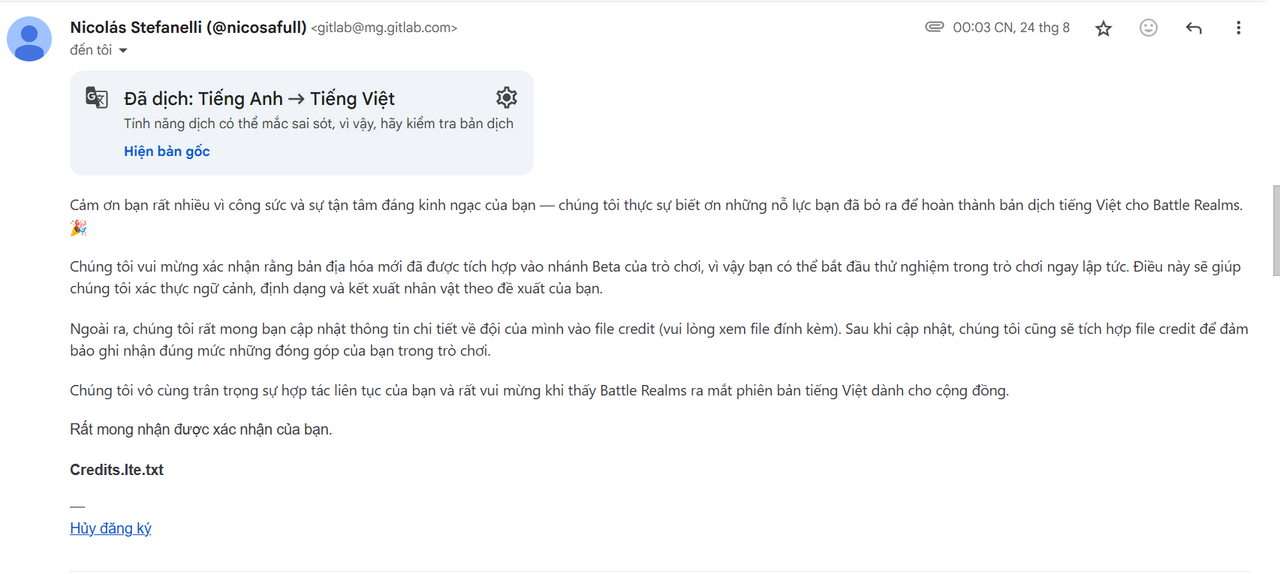 Do hiện tại ngôn ngữ Filipino chưa hoàn tất nên bản cập nhật tiếng Việt và Thái Lan đành chịu cảnh đợi để được cập nhật sau.