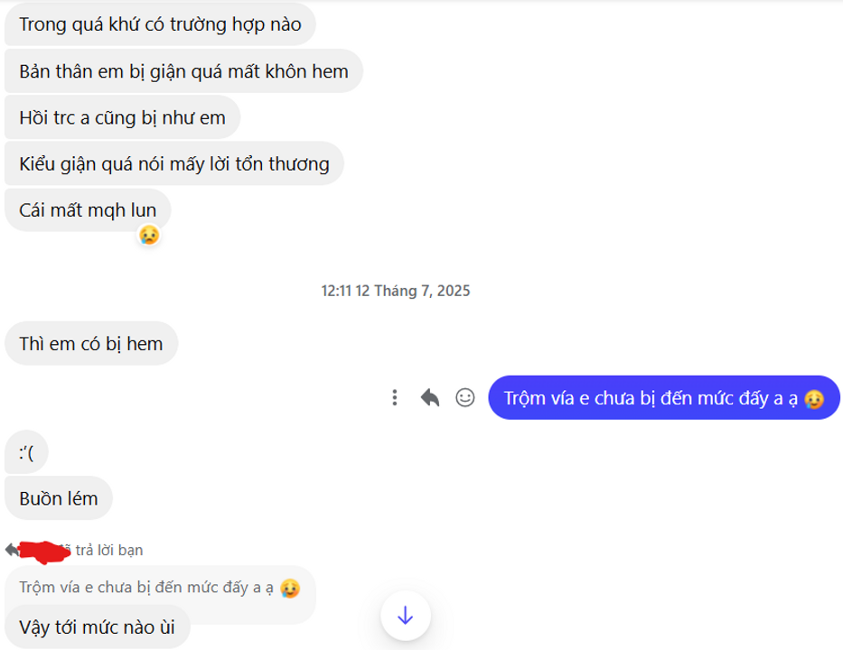 Sau đó mình seen không rep =))) 3/4