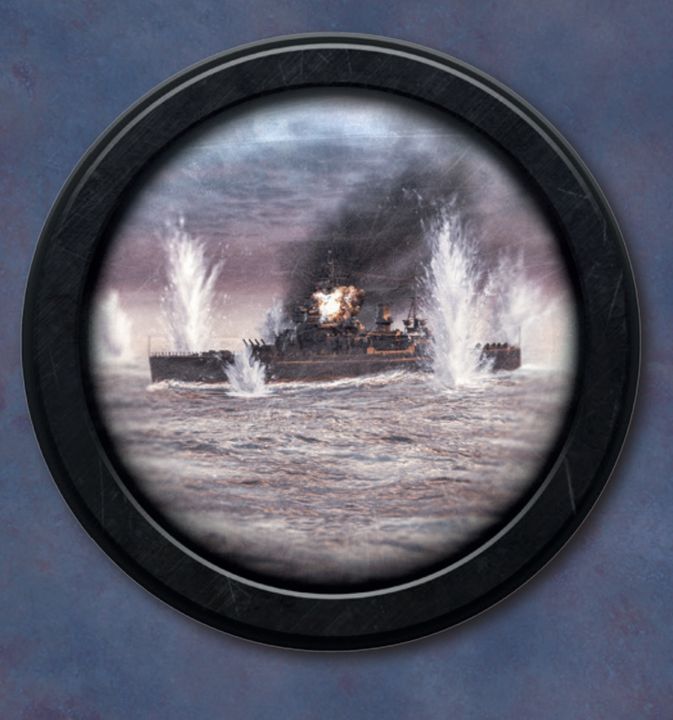 MÀN HÌNH MÁY ĐO TẦM 10.5M CỦA ĐỨC: Các thiết giáp hạm Đức phụ thuộc nhiều hơn vào hệ thống điều khiển hỏa lực quang học, với hai máy đo tầm 10.5m mạnh mẽ được lắp đặt trên cấu trúc thượng tầng của lớp Bismarck, cùng với các máy đo tầm cục bộ bổ sung trên đỉnh các tháp pháo chính. Hệ thống này được tăng cường thêm bằng bộ máy đo tầm 7m phụ trợ, cũng như các máy đo tầm hồng ngoại 3m dùng cho ban đêm.  Ống kính quang học của Đức có chất lượng tốt nhất - vượt trội so với các sản phẩm tương đương của Anh - và đã chứng minh được giá trị của chúng trong trận chiến eo biển Đan Mạch. Trong hình này, chúng ta có thể thấy chiến hạm Prince of Wales bị bao vây bởi loạt đạn pháo 38cm từ Bismarck.