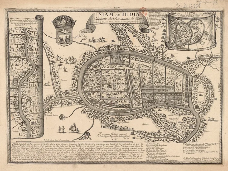 Họa đồ kinh đô Ayutthaya.