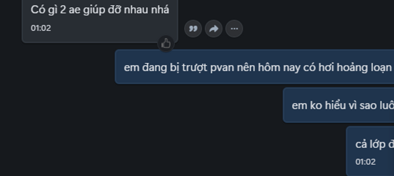 Tôi nhắn làm quen lớp trưởng lớp mới.
