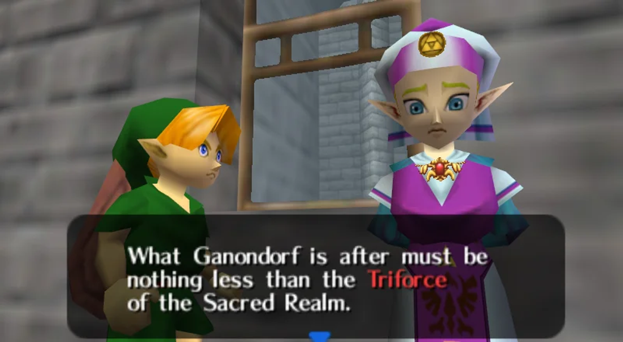 Link gặp Zelda trong Lâu đài Hyrule